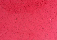 Gül Kırmızı Geri Dönüşümlü Cam Kuvars Tezgahı Çizilme Direnci 3000mm X 1400mm